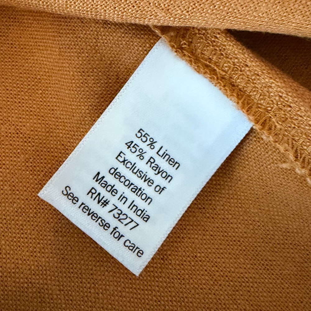 Sonoma Butternut Sienna Burnt Orange Linen Blend Pinafore Dress, Size S - Picture 12 of 15